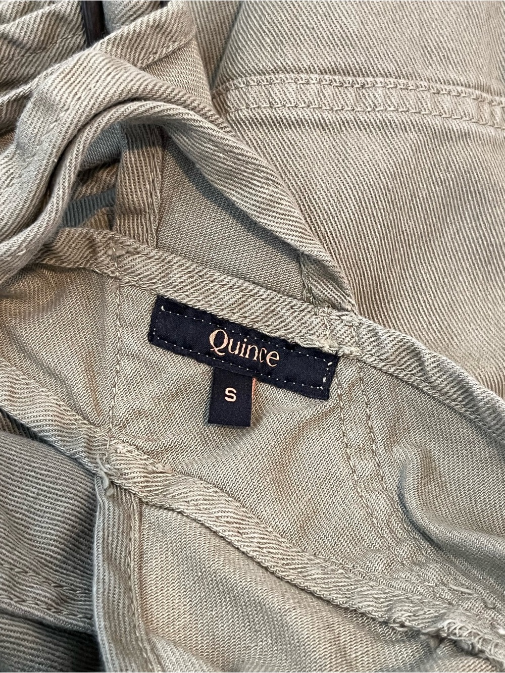 Quince Organic Stretch Cotton Twill Relaxed Overalls in Olive - Picture 8 of 16